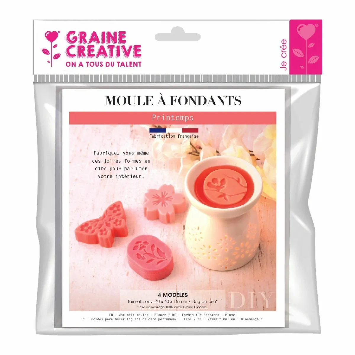 Graines Créatives Moule 4 fondants à bougie Printemps
