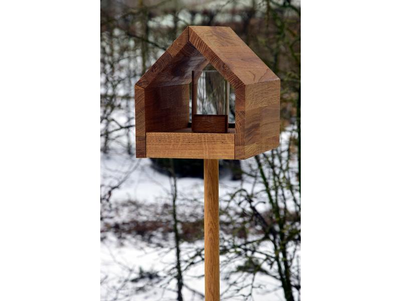 LUXUS-VOGELHAUS Vogelfutterhaus Bauhaus I, 20.5 x 28 x 23.5 Vogelhaus mit Ständer