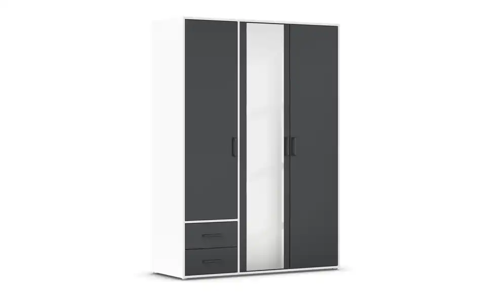 Drehtürenschrank Absetzung: Weiß 140 cm 3 Stück