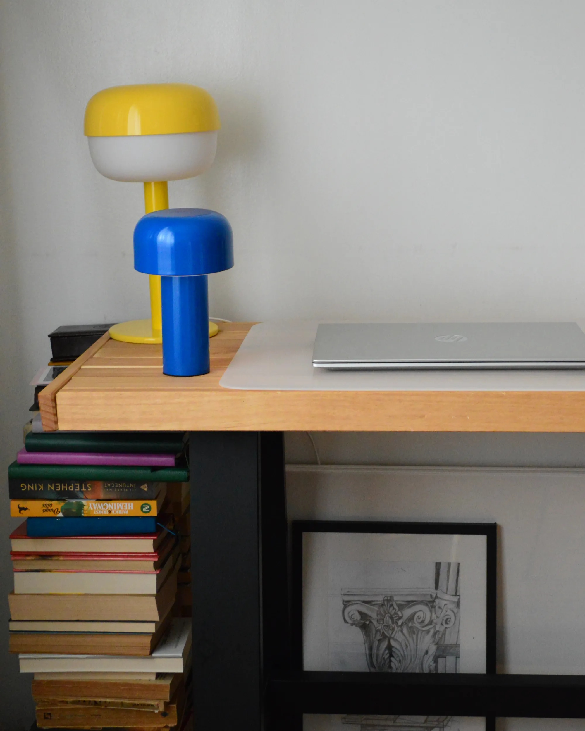 LED draadloze tafellamp BESOS met dimmer Metaal Blauw