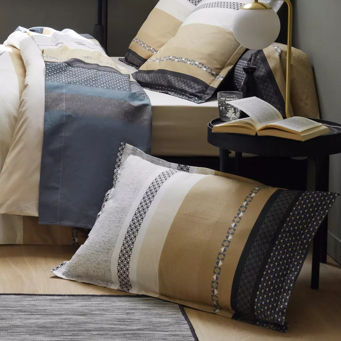 Taie d'oreiller rectangulaire percale de coton (50 x 70 cm) Marlow Grise