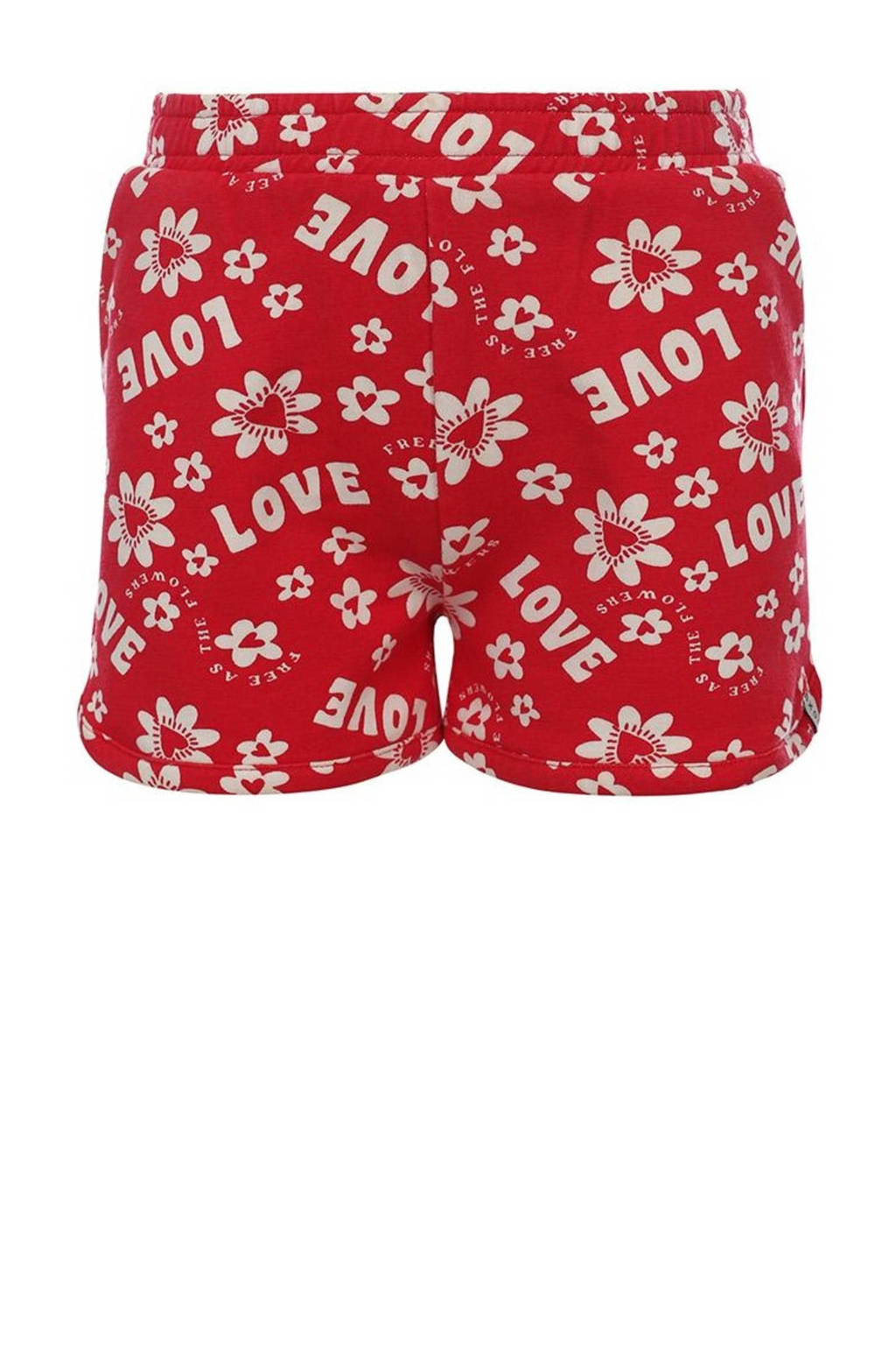 LOOXS casual short met all over print rood/wit