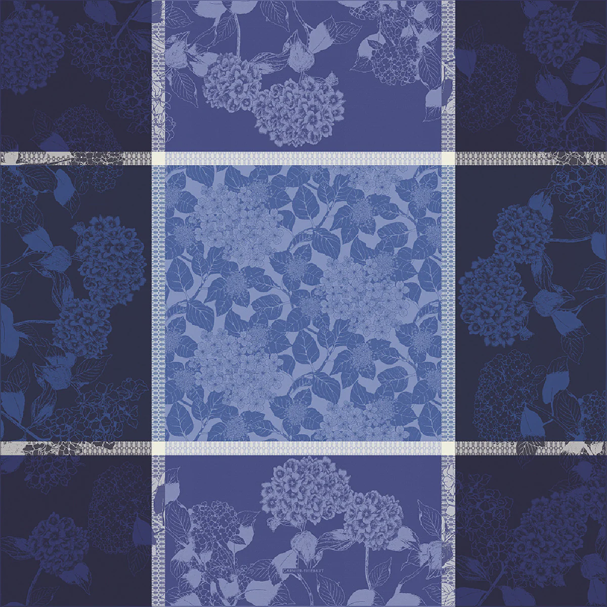Nappe antitache déperlant pur coton bio bleu 175X255 Garnier Thiebaut