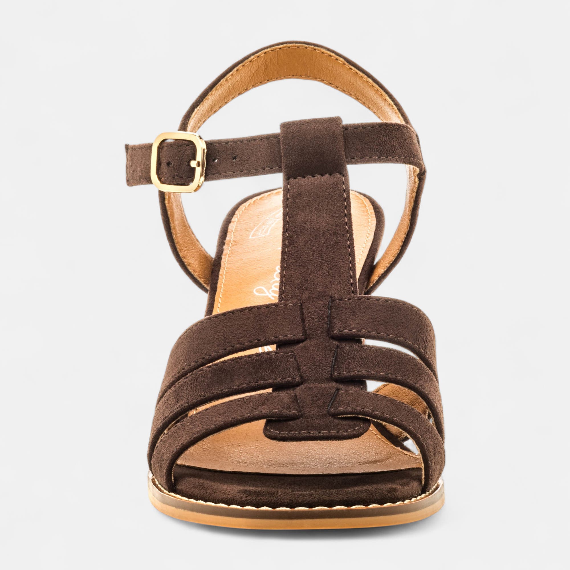 Nu-pieds à talon compensé Femme marron