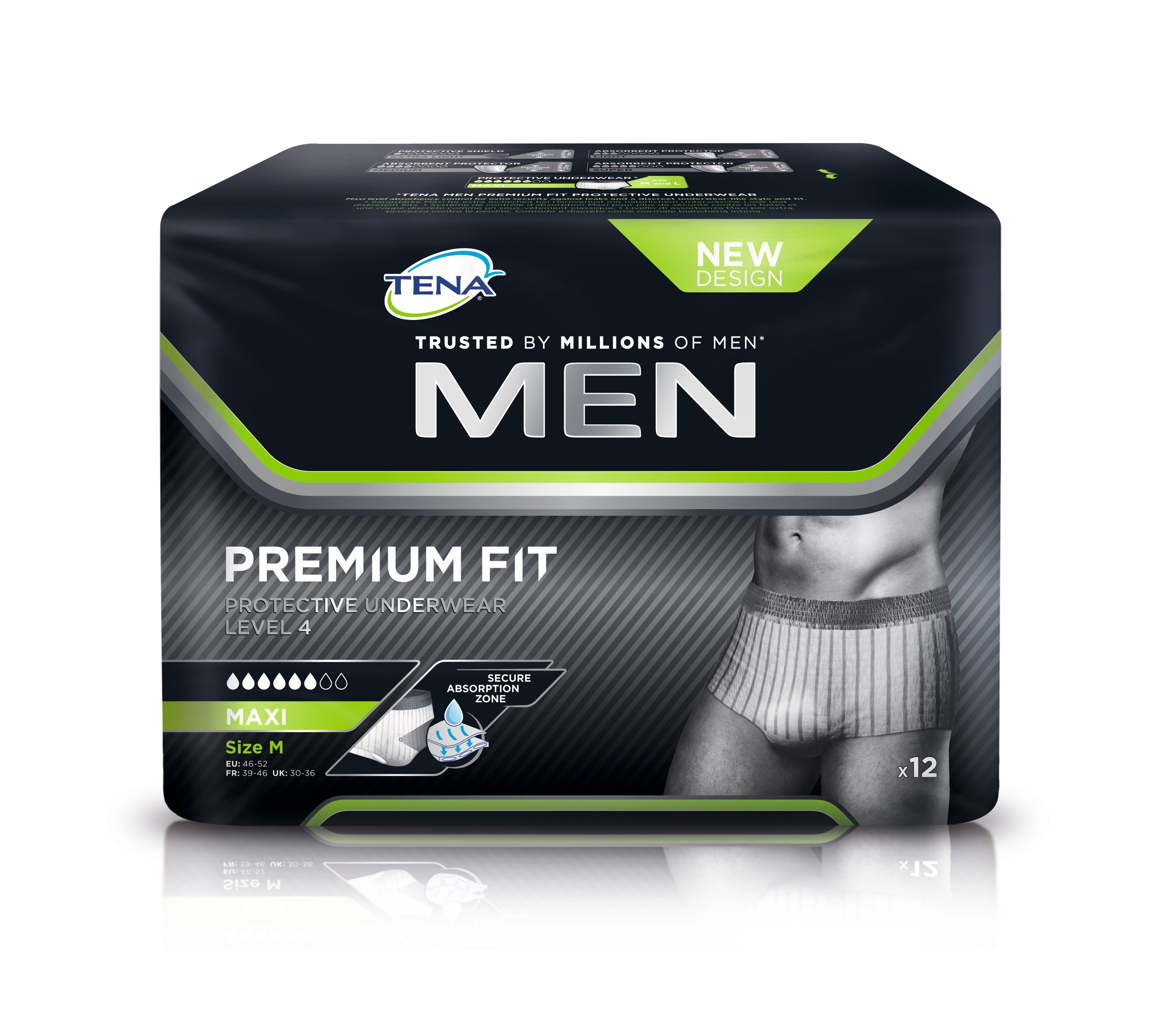 TENA Men Premium Fit Protective Underwear Level 4 S/M 12 Stk