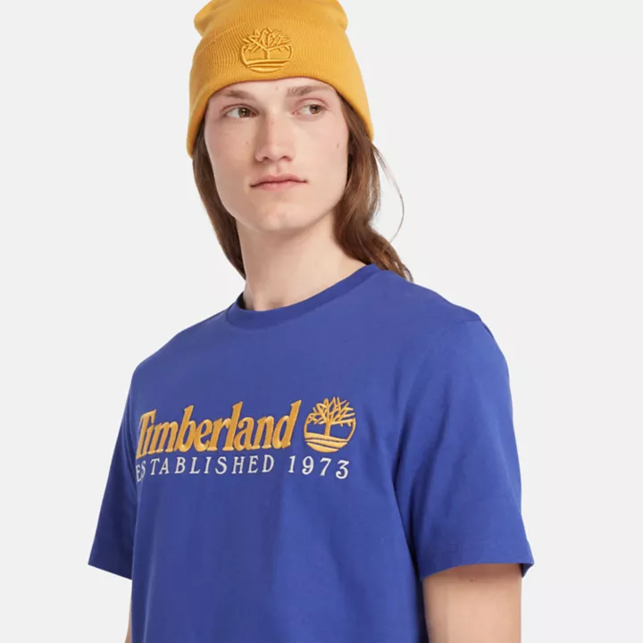 Camiseta masculina azul da equipe Est. 1973