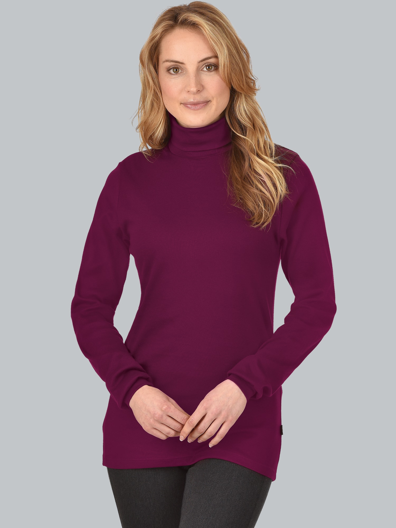 Langarm Ski/Sportrollkragenpullover Sangria