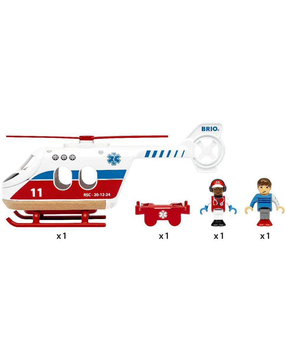 Holz-Hubschrauber WORLD - RESCUE 4-teilig