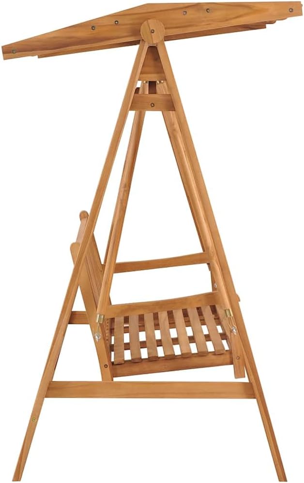 vidaXL Teak Massiv Hollywoodschaukel Gartenschaukel Schaukelbank Hängeschaukel Schaukel Bank Gartenbank Gartenmöbel Hängebank 174cm
