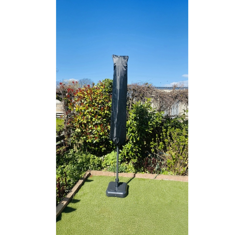 CUHOC Parasol Ø3m taupe + Redalbel parasolhoes en witte voet