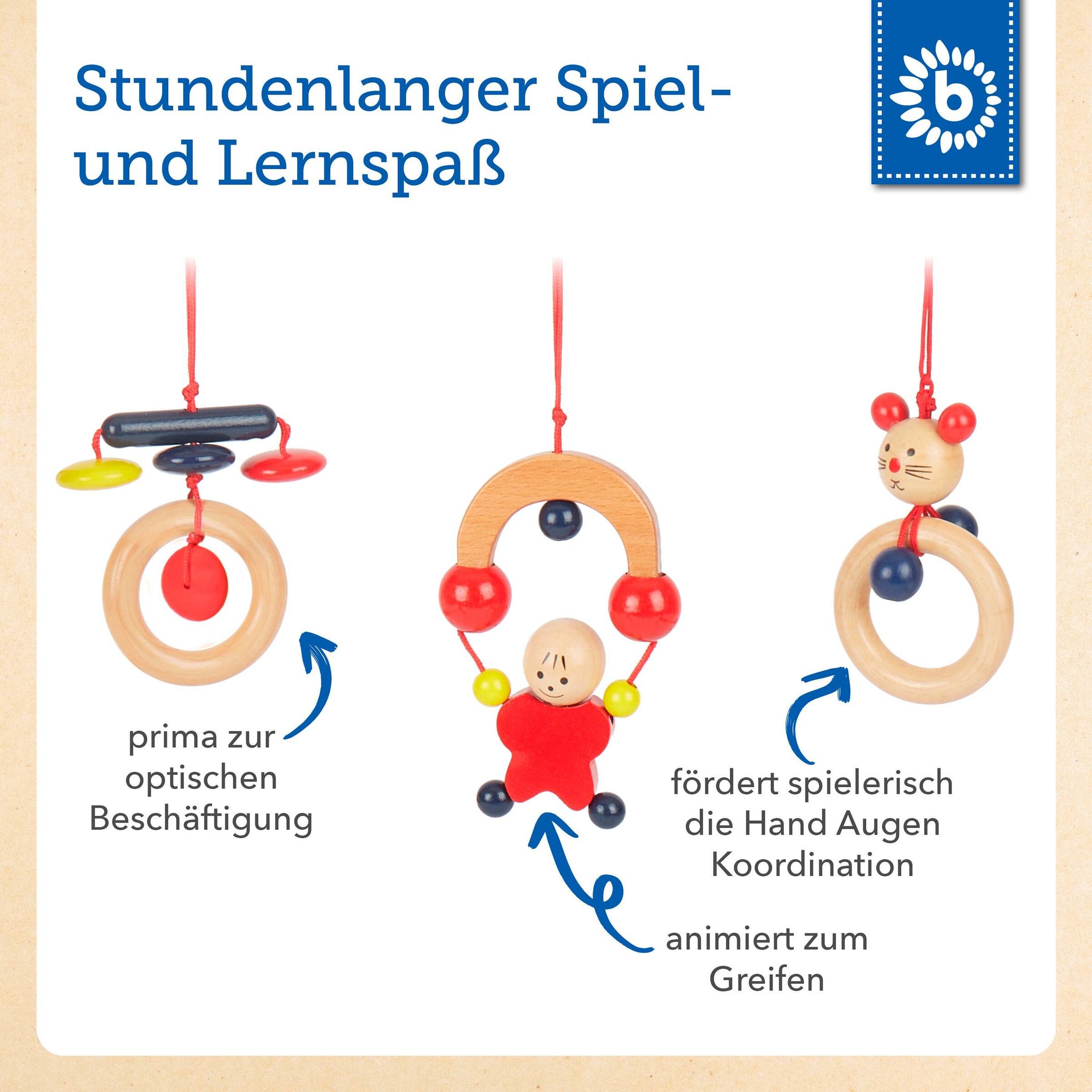 Bieco Spielbogen aus Holz Mehrfarbig