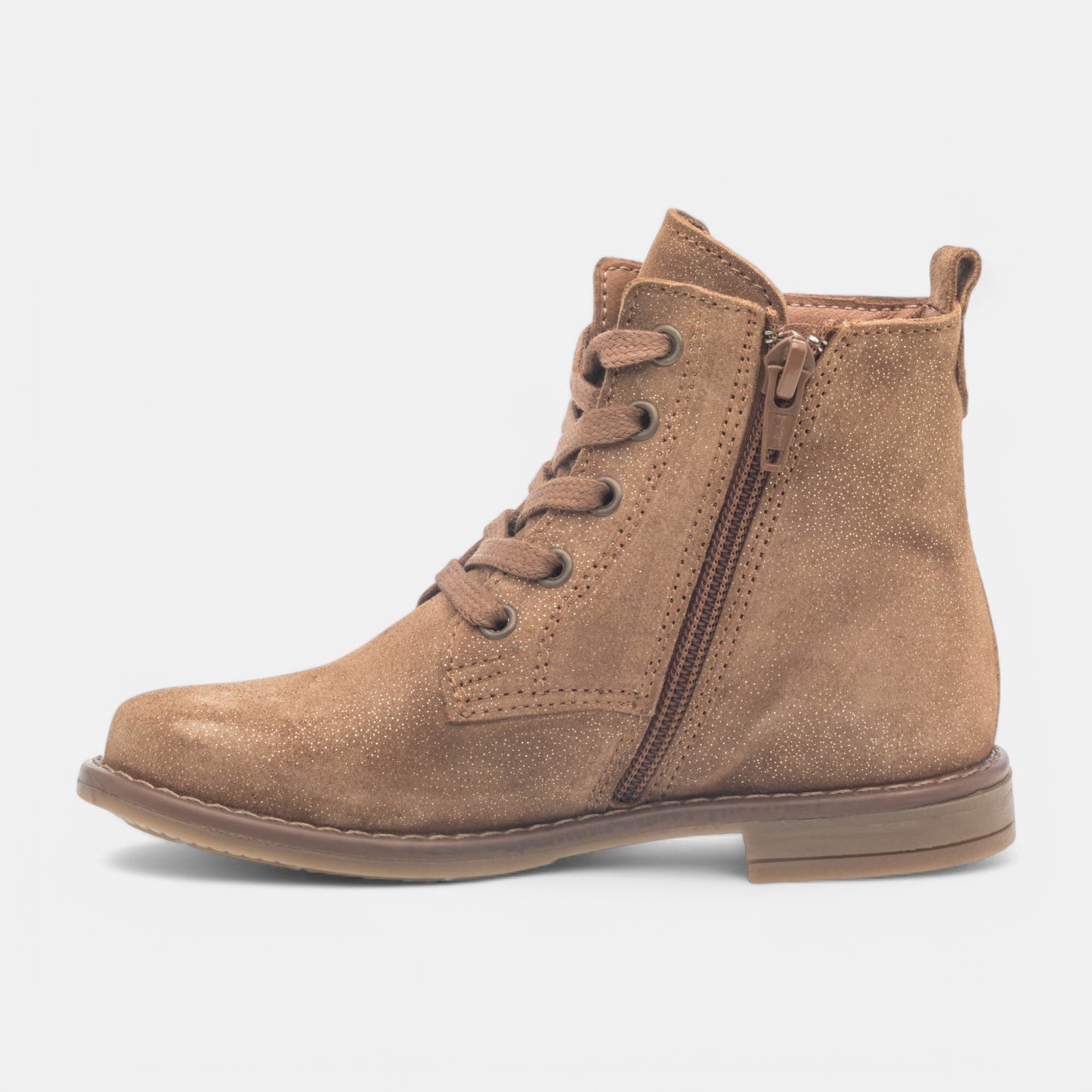 Boots Fille en cuir cognac