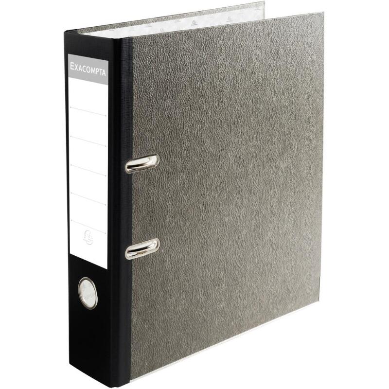 Classeur à levier cartonné Exacompta Prem'Touch A4 maxi - Dos 8 cm gris