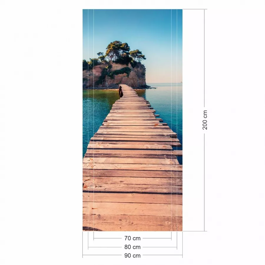 Nikima Türbild TB-01 selbstklebendes Türbild – Holzsteg Klebefolie bunt