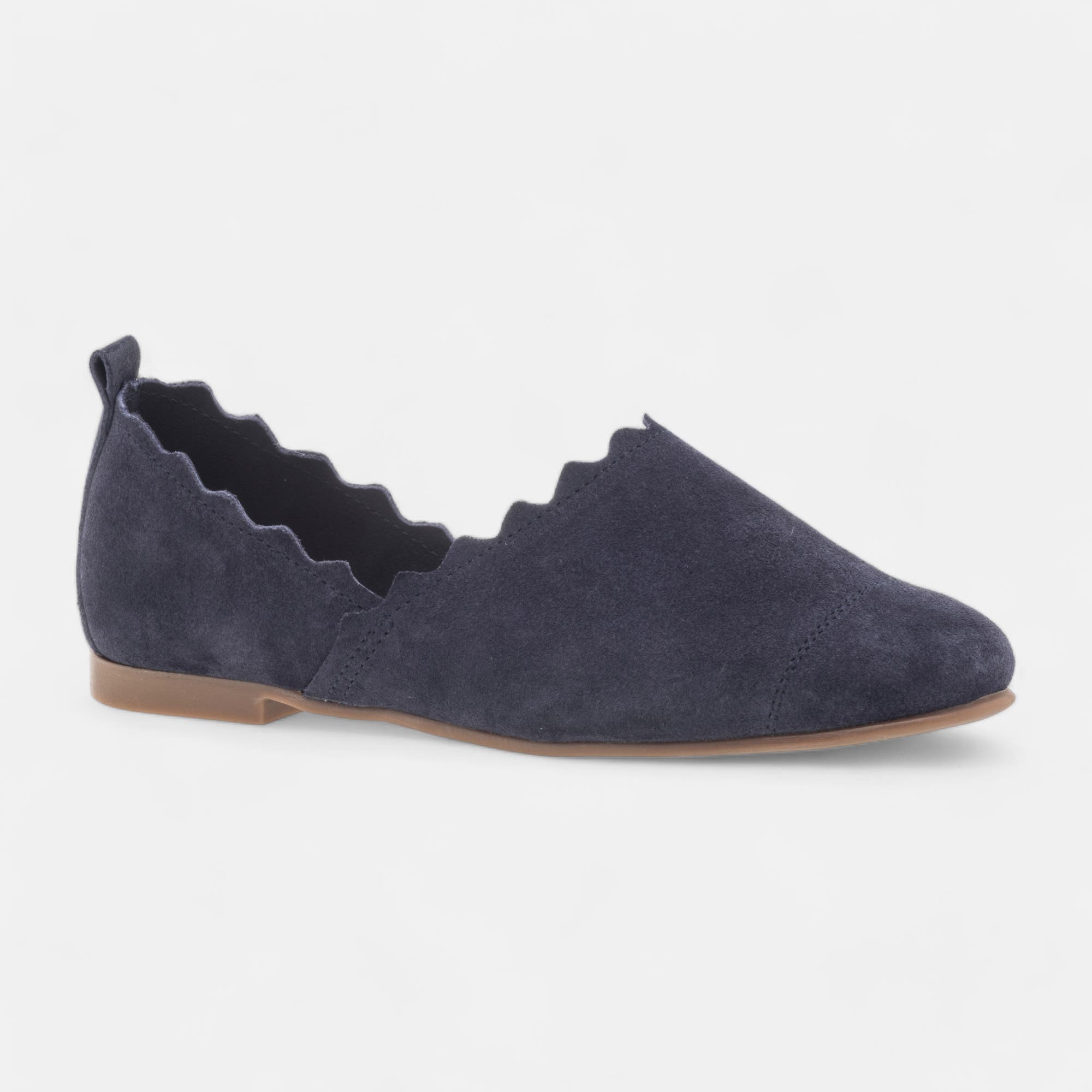 Ballerines Femme en cuir bleu marine