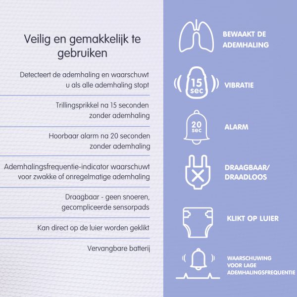 Snuza Hero MD Ademhalingsbabymonitor