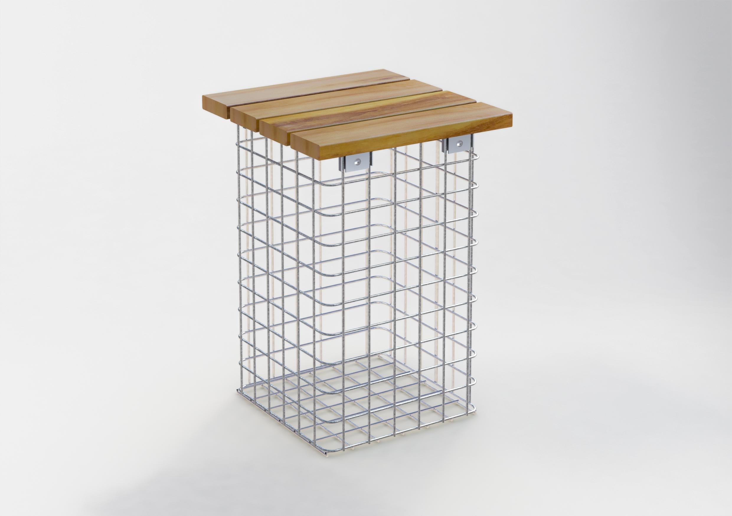 Gabiona Hocker feuerverzinkt MW 5 x 5 cm, TEAK