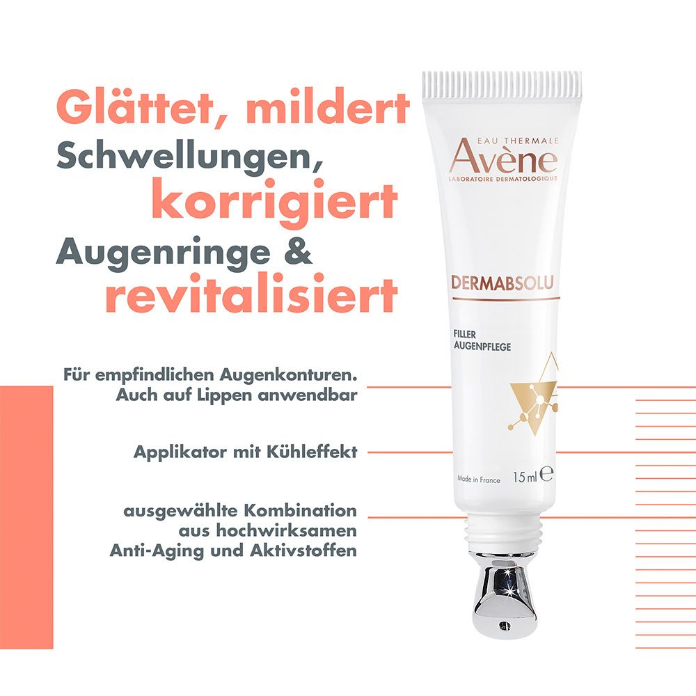 Avène DERMABSOLU Filler Augenpflege - Anti-Aging Pflege mit Bakuchiol + Avène Hyaluron Activ B3 Serum 10ml GRATIS