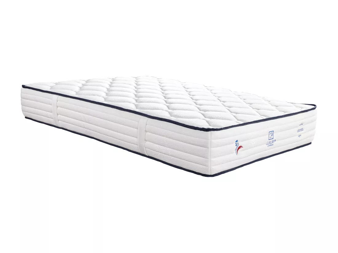 Matelas 90x190 cm, Patriote, 27cm, Ressorts Ensachés, Soutien ferme + Oreiller