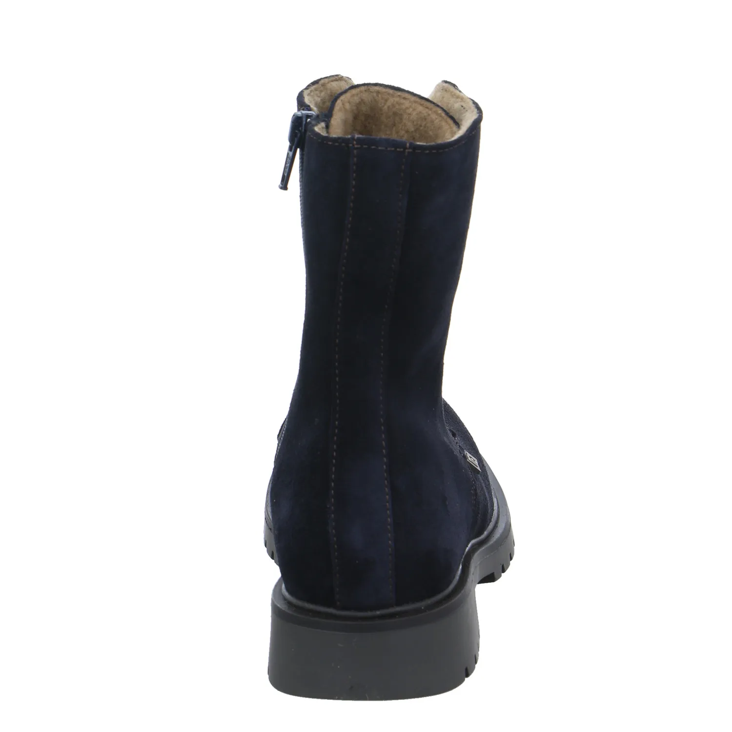 SCHUHENGEL Mädchen-Winter-Bottine Dunkelblau Leder  Schnür-Boot