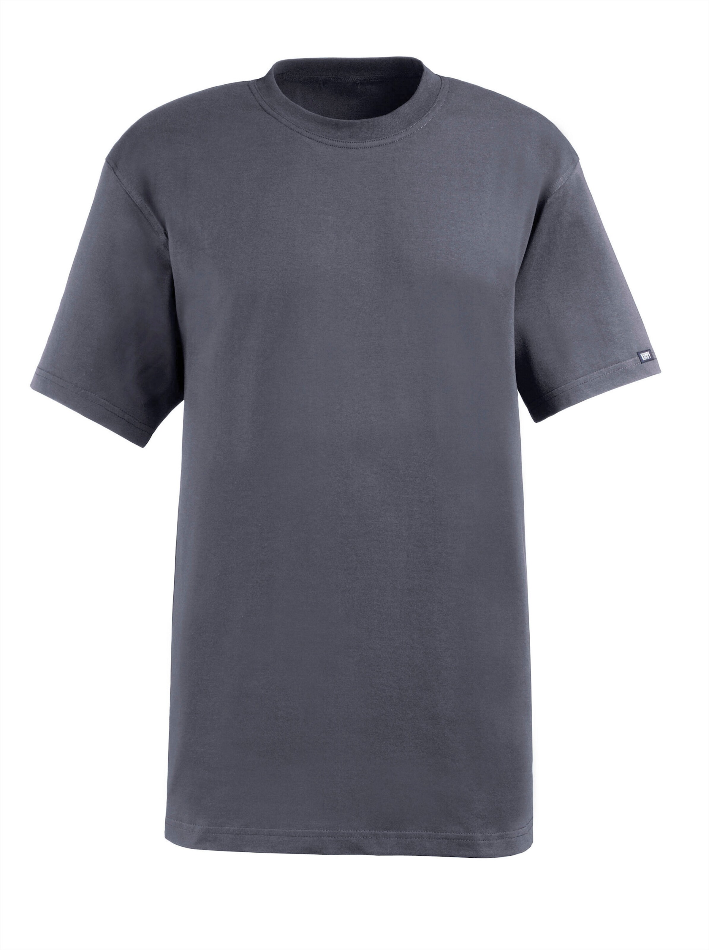 Kumpf Shirt in mittelgrau + weinrot