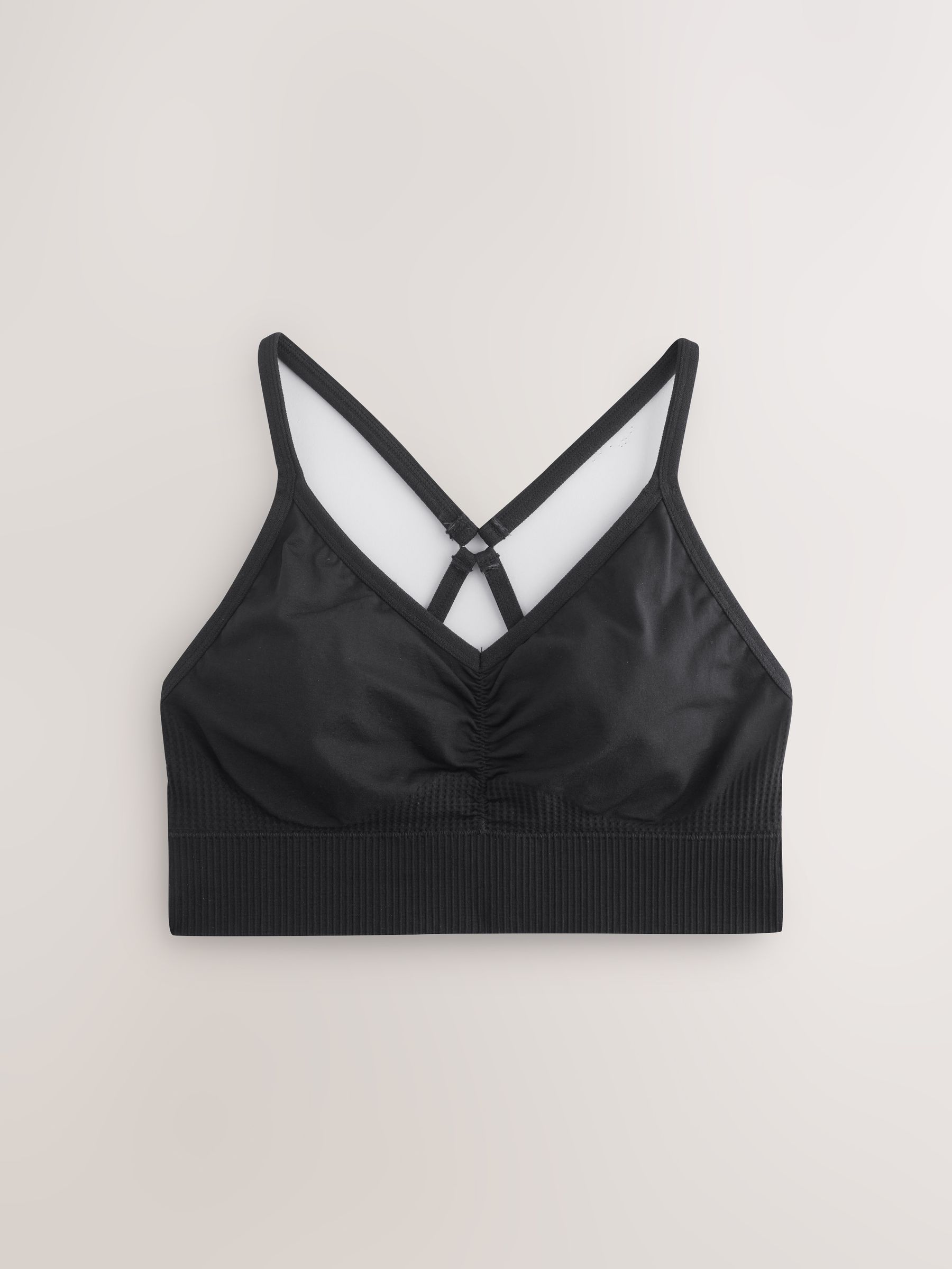 Zwart - Seamless Strappy Sports Bra