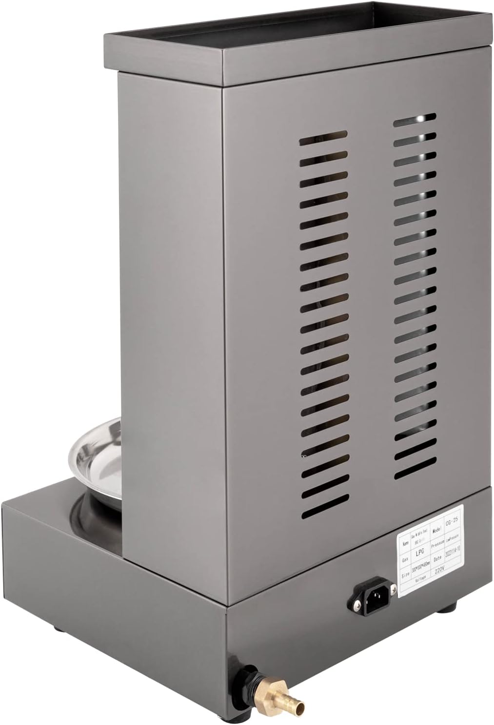 3000W Dönergrill Gas, 2 Brenner Gyros Grill für Zuhause Schaschlikgrill Rotissiere Hähnchengrill Gasgrill Steakgrill Hochleistungsgrill, LPG Vertikaler Broiler Döner Elektrische Tischgrills