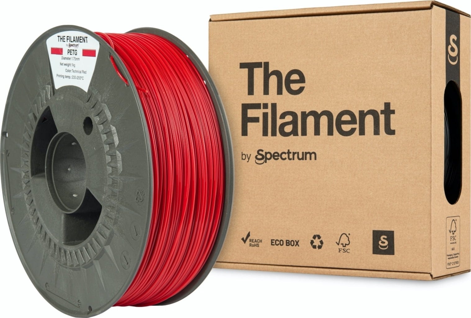 The Filament  PETG Technical Red, 1,75 mm / 1000 g    Erschwingliches PETG in Technical Red