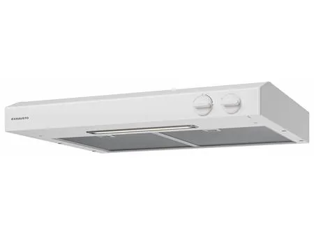 EXHAUSTO Emhætte Classic, standard ESL141WMR, hvid med mekanisk metalspjæld, manuelt boost, LED og potentialfrit relæ.
