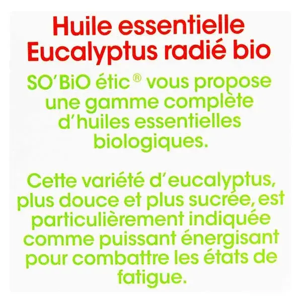So'Bio Étic Aroma Huile Essentielle Eucalyptus Radié Bio 15ml
