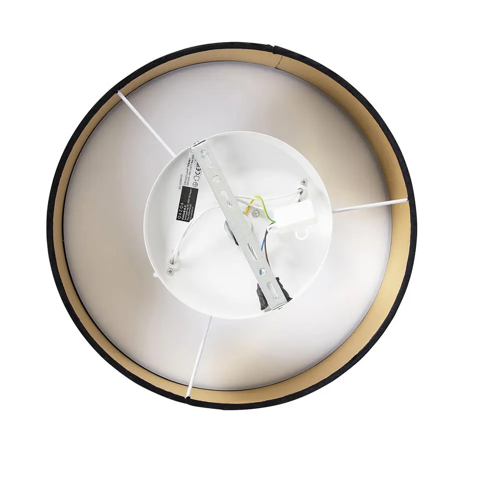 Qazqa plafondlampen drum zwart e27