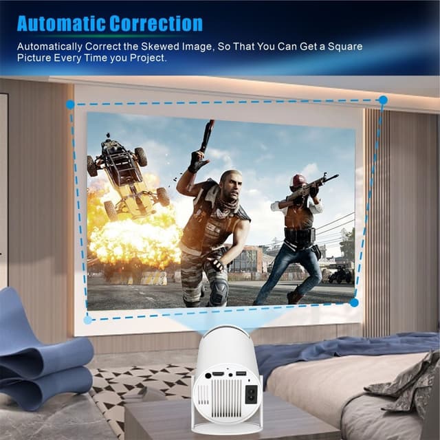 PRO-projektor Android 11.0 2.4G 5G WiFi 6 Bluetooth 5.0 1280*720P hjemmebiograf