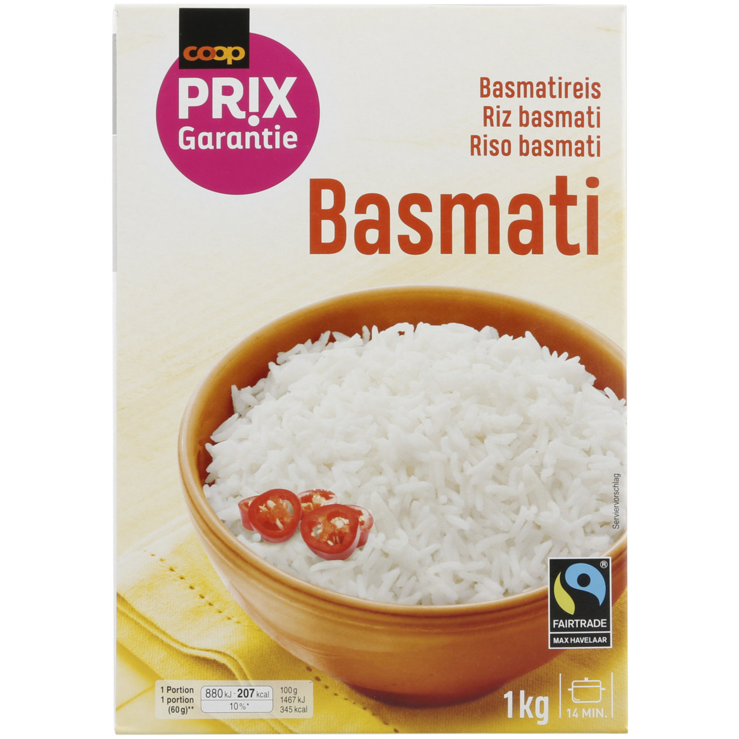 Prix Garantie Fairtrade Basmatireis