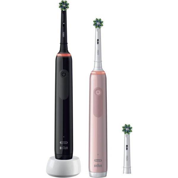 Oral-B Escova De Dentes Eléctrica PRO 3 3900 Duopack Black-Pink Edition JAS