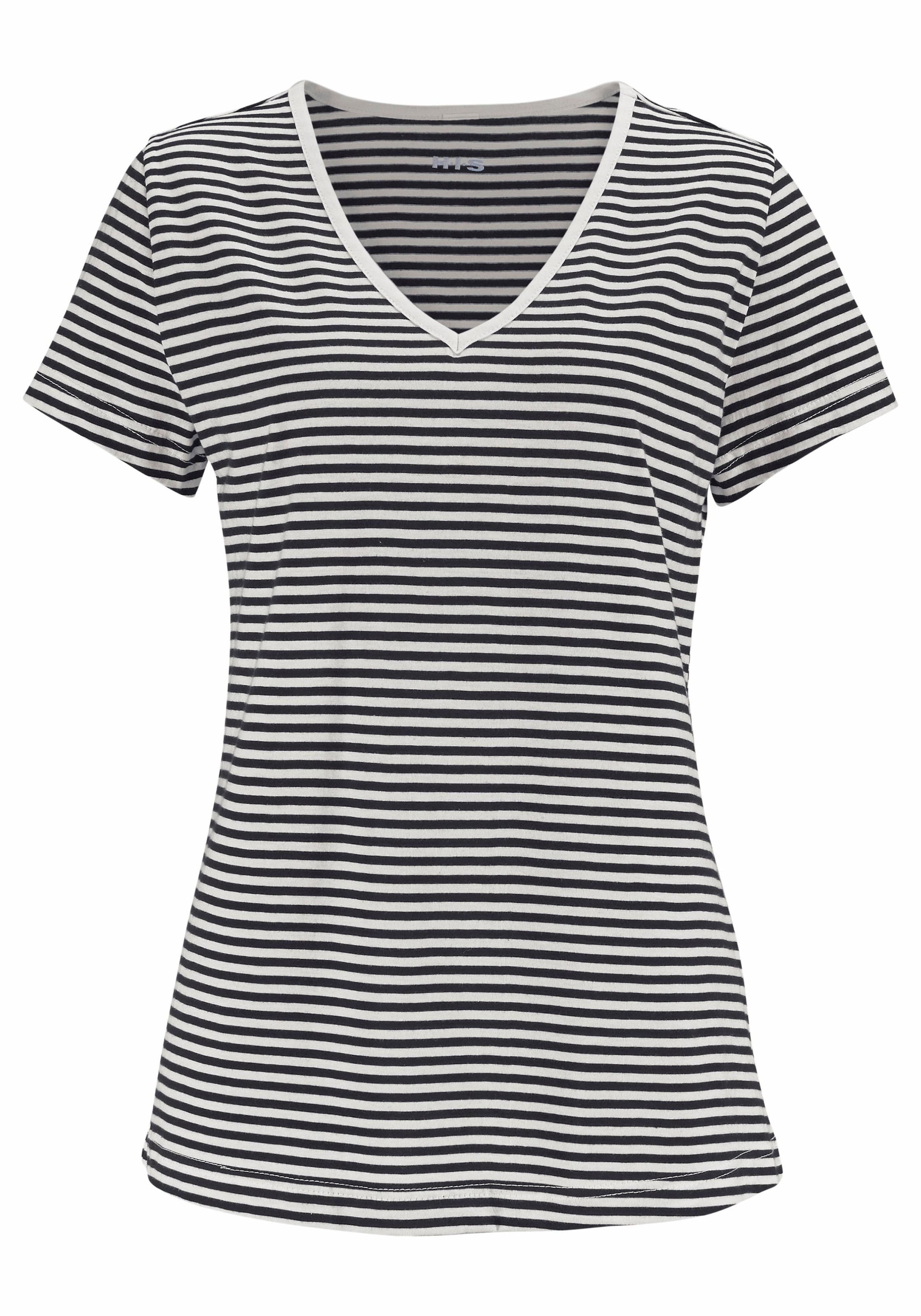 H.I.S Capri-Pyjama 2 tlg., mit geringeltem T-Shirt und legerer Hose