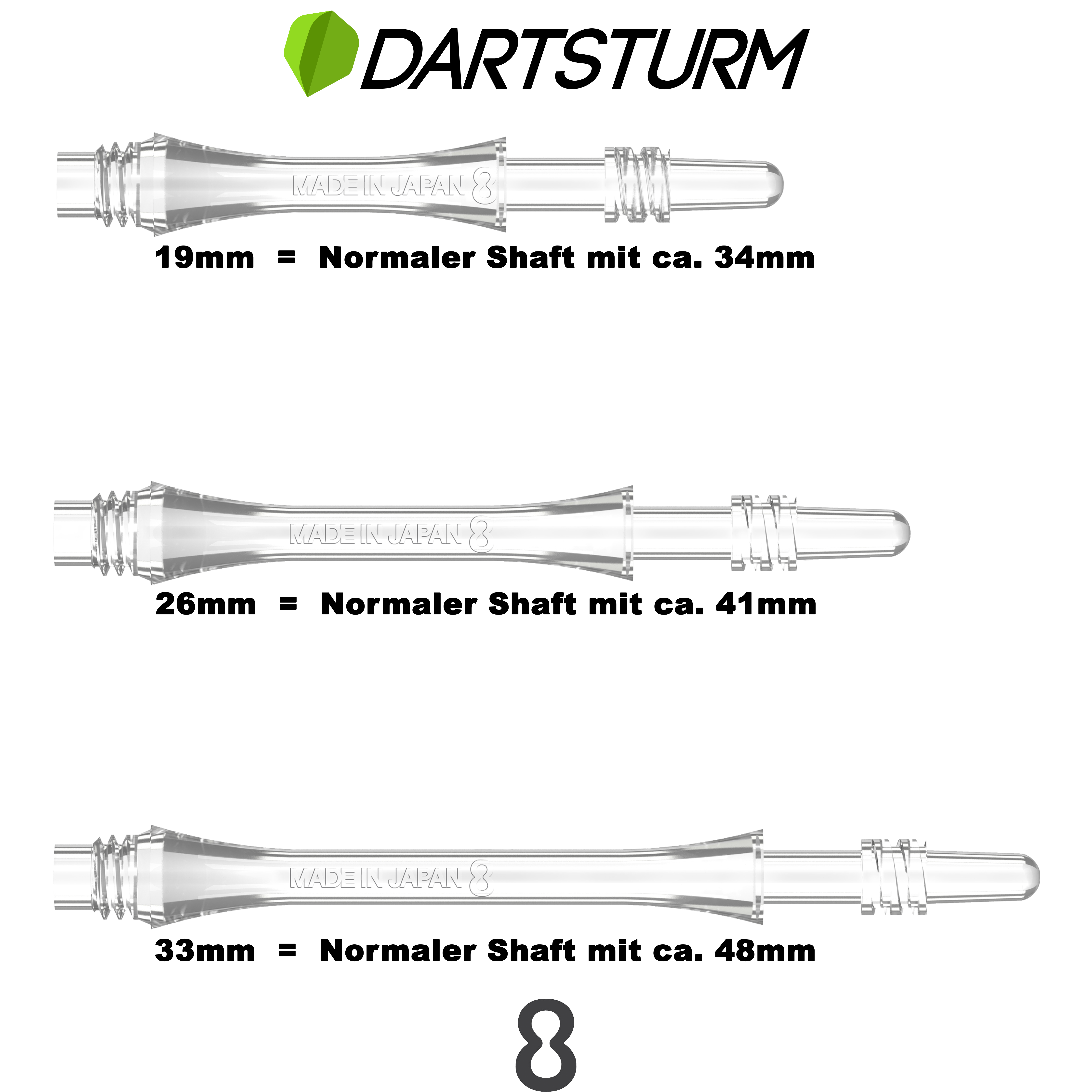 8 Flight - Slim Spin Shaft - Transparent