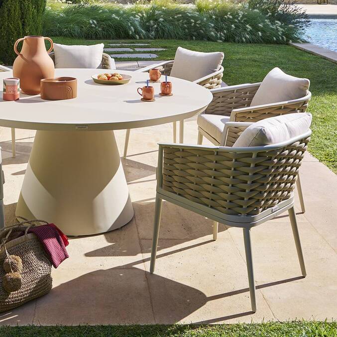 Lot de 2 fauteuils de jardin YCONIA Beige & Argile