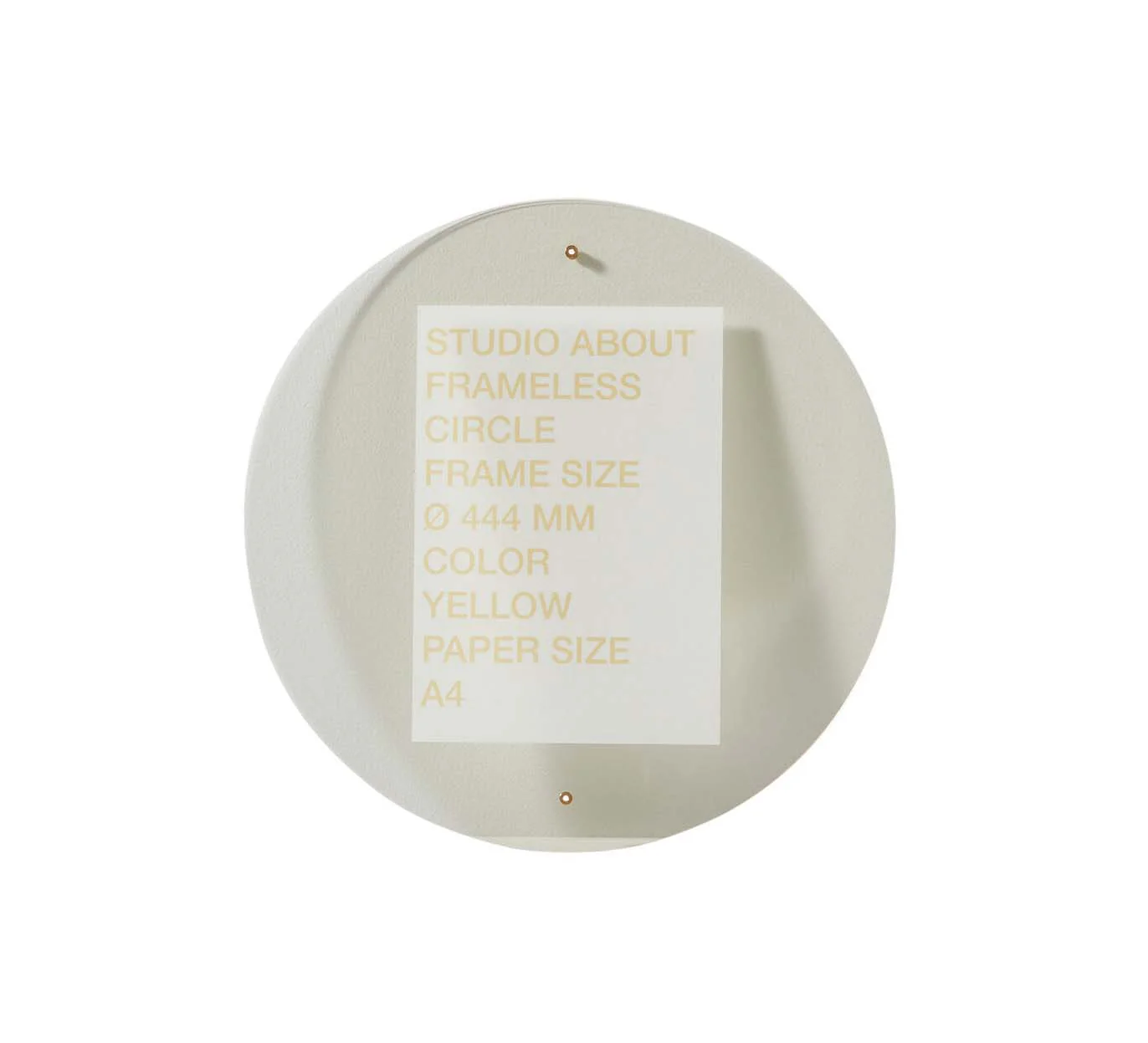 Studio About  Frameless Circle Transparent ramme, gul - A4