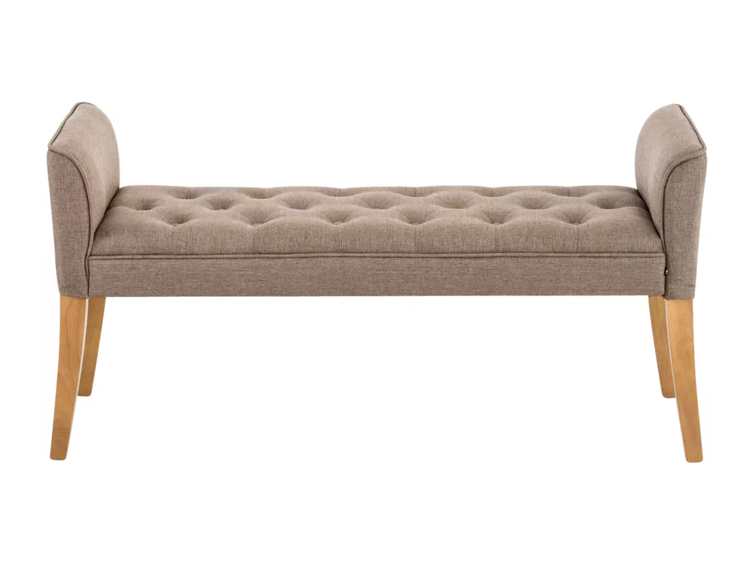 Banquette - Similicuir & Bois - Taupe - Cleopatra