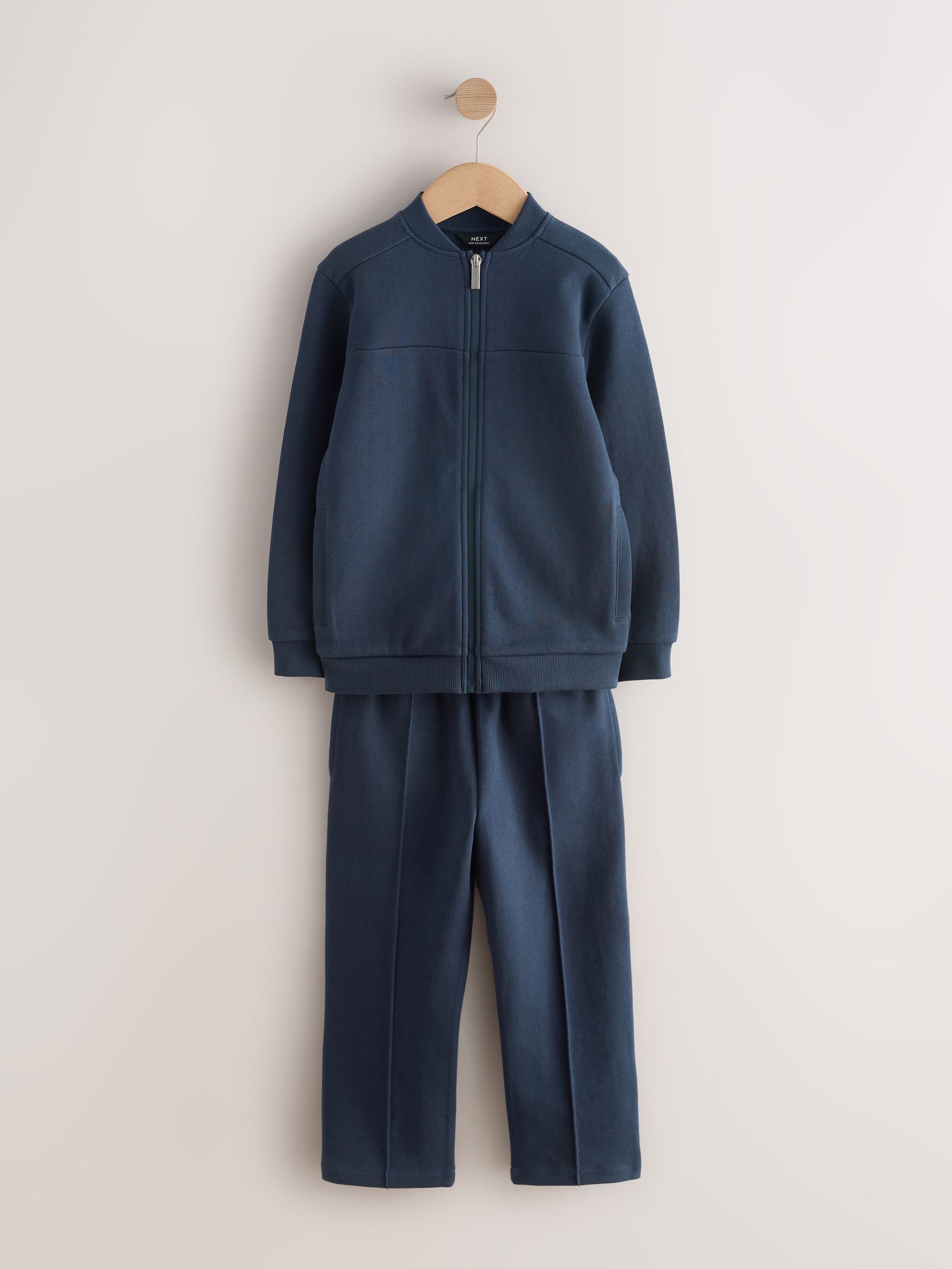 Marineblauw - Set met modieus jersey bomberjack en joggingbroek