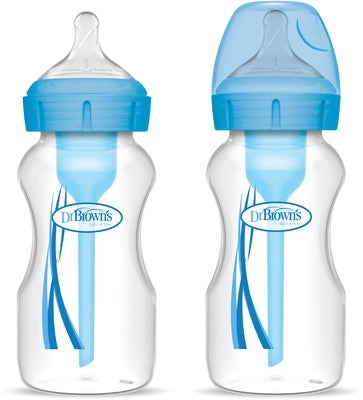 Dr. Brown's Options+ Vid Hals Tåteflasker 270 ml 2-Pakk, Blå