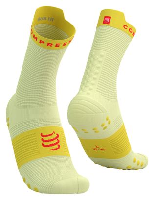 Chaussettes Compressport Pro Racing V4.0 Run High Jaune/Vert