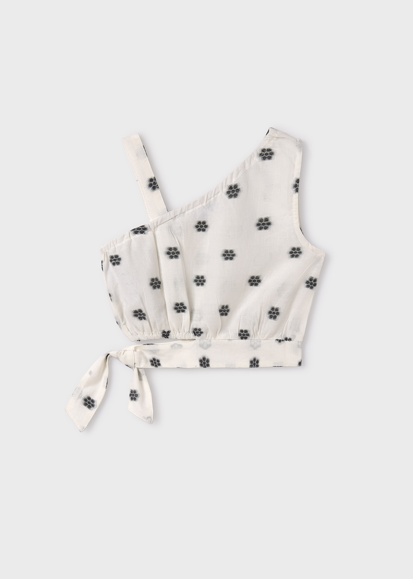 Blusa assimétrica em jacquard para meninas