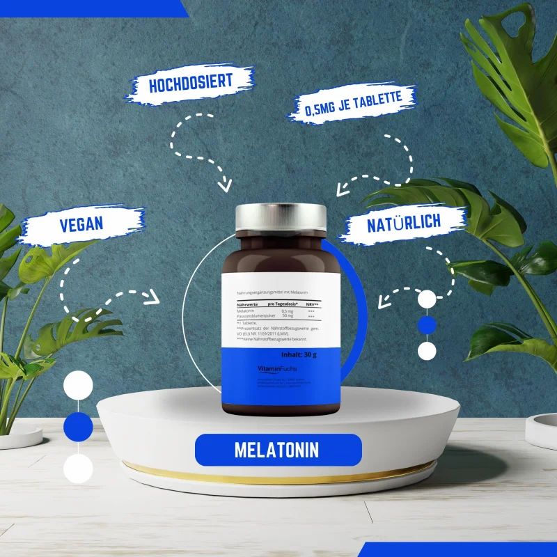 Melatonin Tabletten mit Passionsblume - Einschlafen, durchschlafen DUO Kapseln hochdosiert