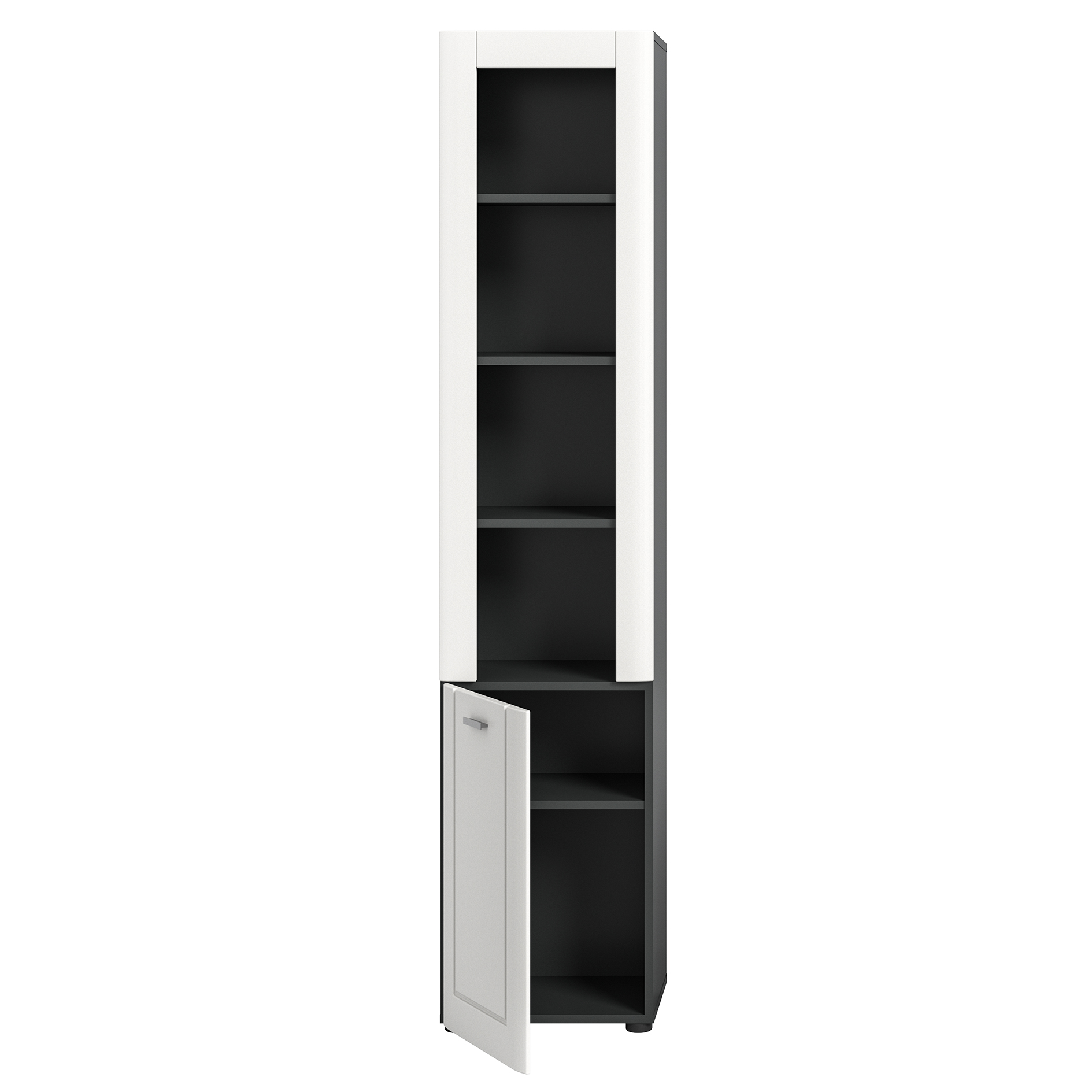 Hochschrank LAGO - grau-weiß matt - 40 cm breit