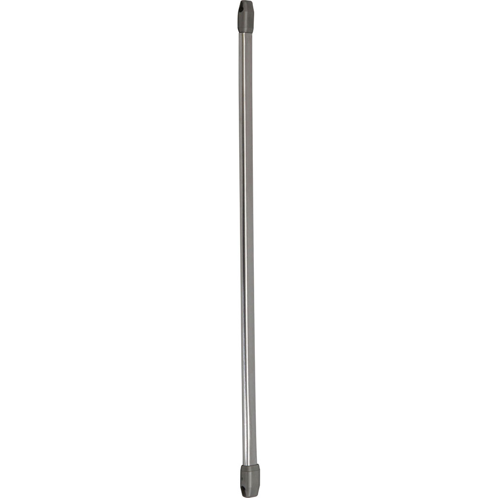 Lot de 2 tringles de vitrage extensibles ovales en acier et polystyrène chromées 80-110cm