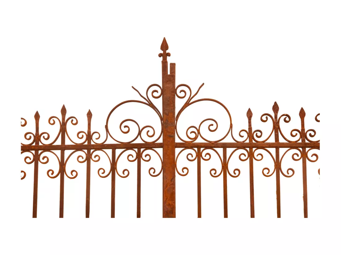 BISCOTTINI Portail en fer - Fer massif avec détails ornementaux - Clôture en fer - Portail en métal - Porte décorative - Portail d'entrée - 332x8x245cm
