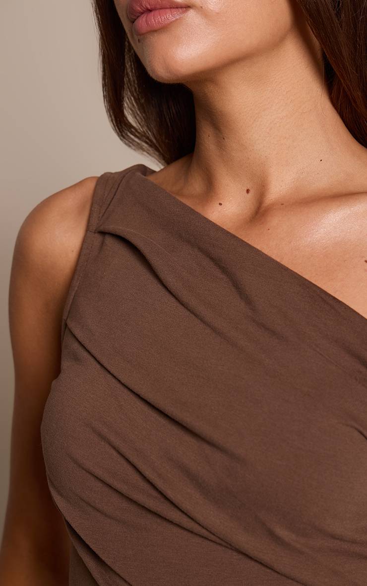 Chocolate. Body Asymétrique En Coton Doux Chocolat