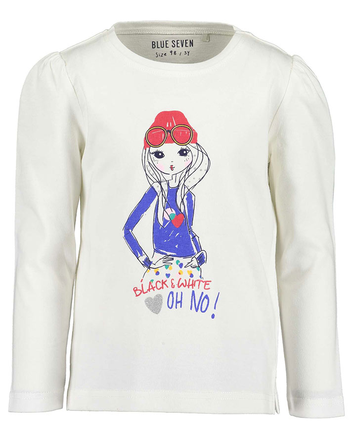 Langarmshirt COLOR YOUR LIFE – GIRL in offwhite