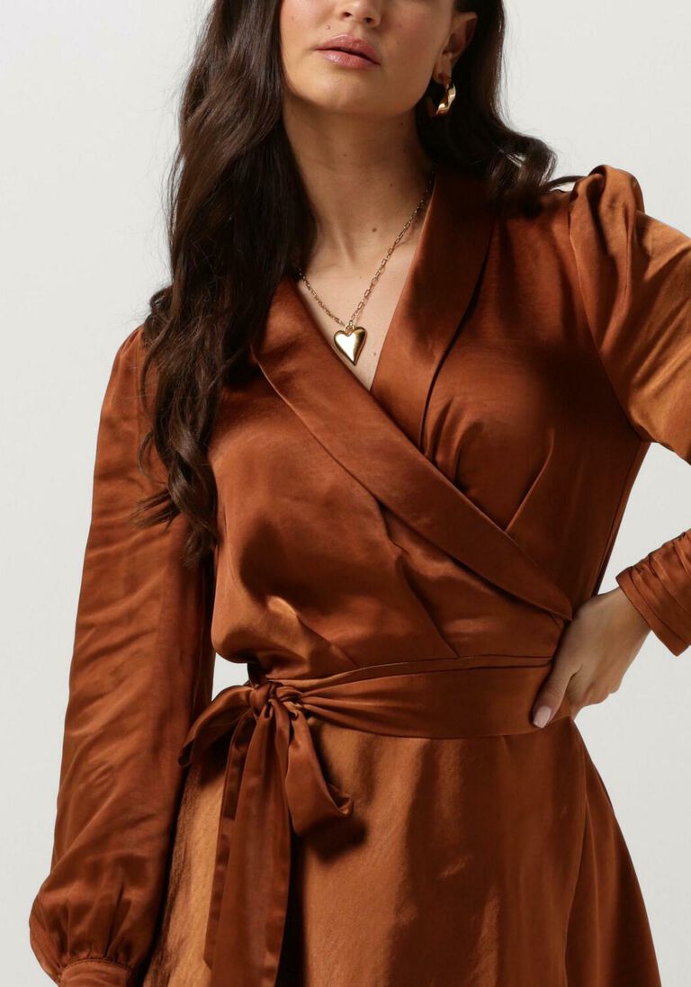 NOTRE-V roest notre-v mini jurk nv-doris satin dress